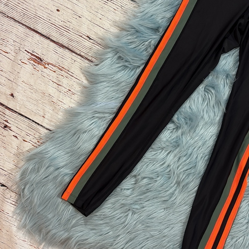 P.E Nation Orange Striped Logo High Rise Leggings Small  Like New - Picture 8 of 9